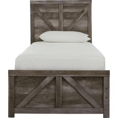 Ashley Twin Size Wynnlow 3 Piece Panel Bed in Dark Gray - B440B16