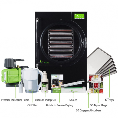 Harvest Right Home Pro Large Black Freeze Dryer with 6 Tray MYLAR Starter Kit - N-HRFDLBK-PP